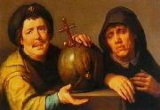 Cornelisz van Haarlem Heraclitus and Democritus oil painting